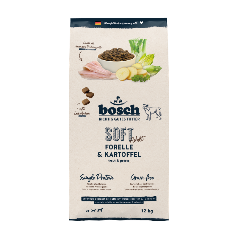 BOSCH SOFT ADULT TRUOT półwilgotna monobiałkowa karma dla psa z pstrąga - obrazek 5