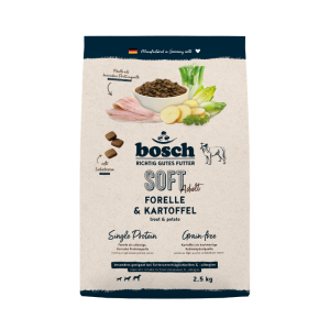 BOSCH SOFT ADULT TRUOT półwilgotna monobiałkowa karma dla psa z pstrąga