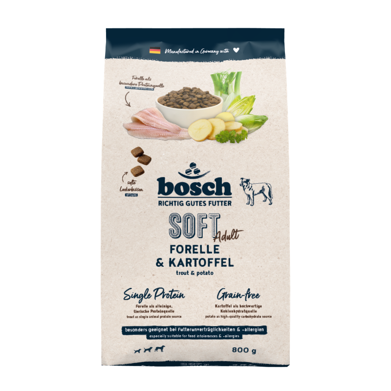 BOSCH SOFT ADULT TRUOT półwilgotna monobiałkowa karma dla psa z pstrąga - obrazek 4