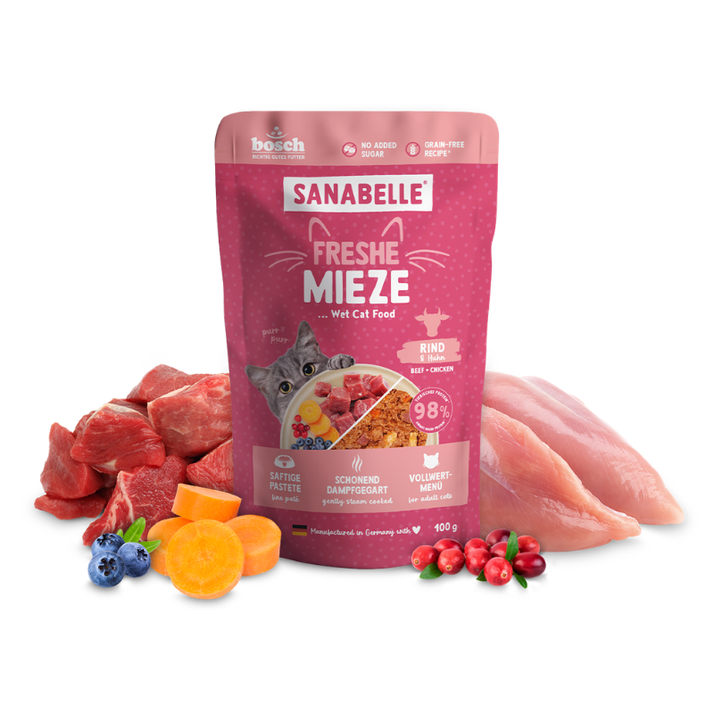 SANABELLE FRESHE MIEZE BEEF mokra karma dla kota z wołowiną 100g - obrazek 3